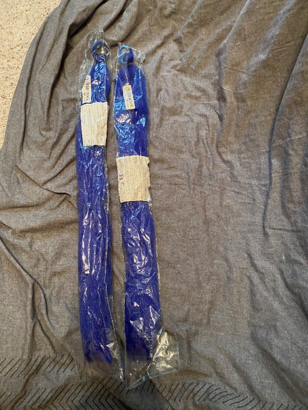 NWT Blue 28" Long Synthetic Hair Extension Hairpiece 2 Pieces